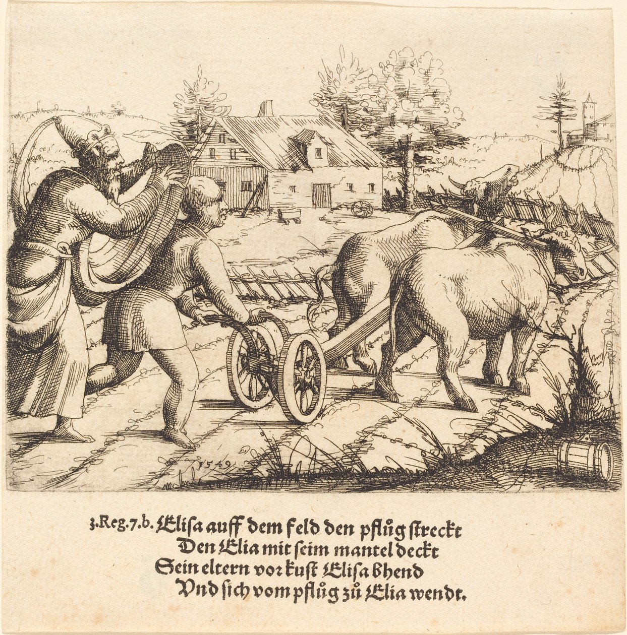 Elijah Anoints Elisha by Augustin Hirschvogel