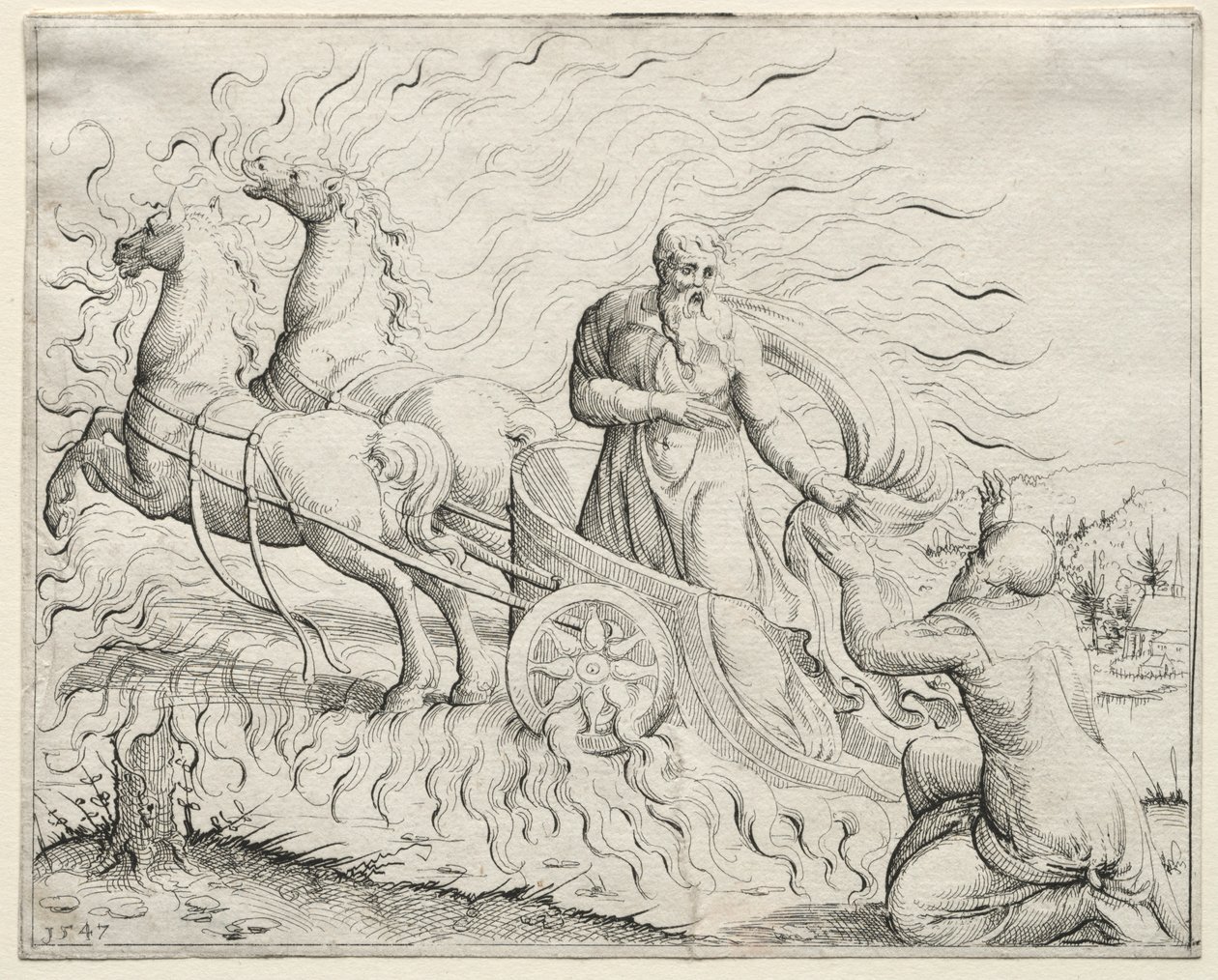 Elijah Ascends to Heaven by Augustin Hirschvogel