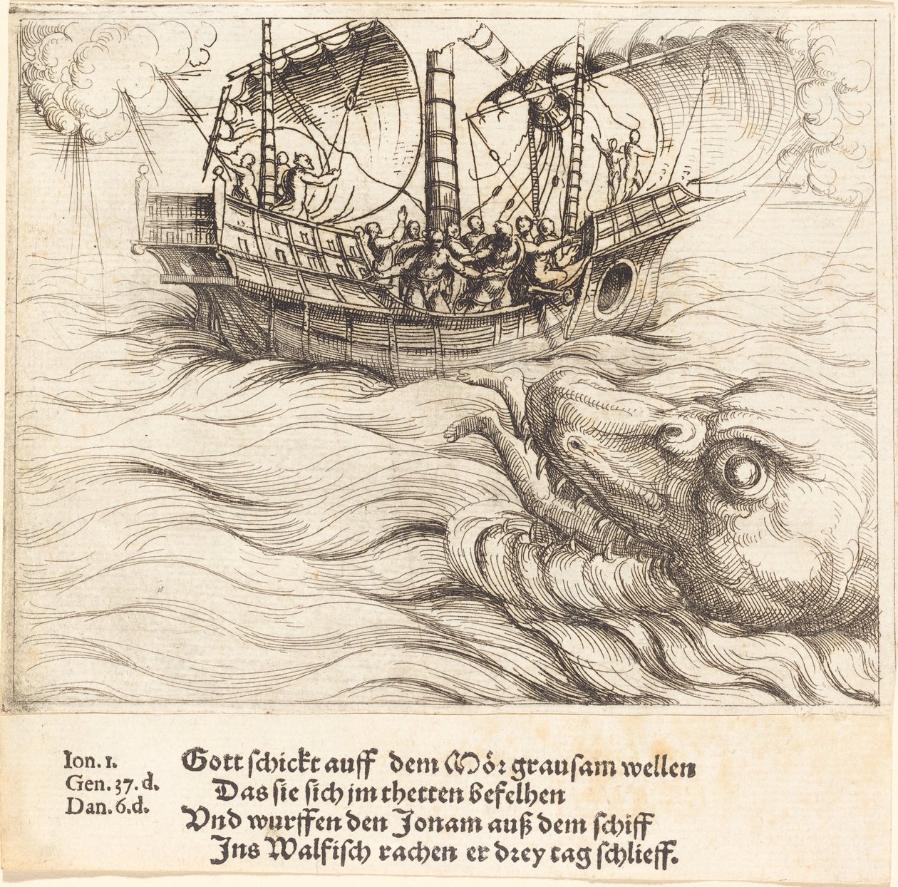 Jonah in the Whale by Augustin Hirschvogel