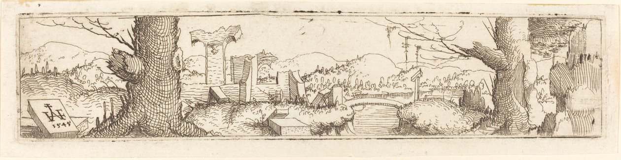 Landscape with a Brook and Ruins, 1545 by Augustin Hirschvogel