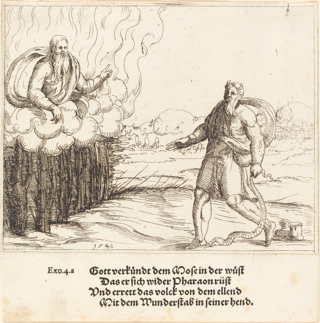 Moses and the Serpent by Augustin Hirschvogel