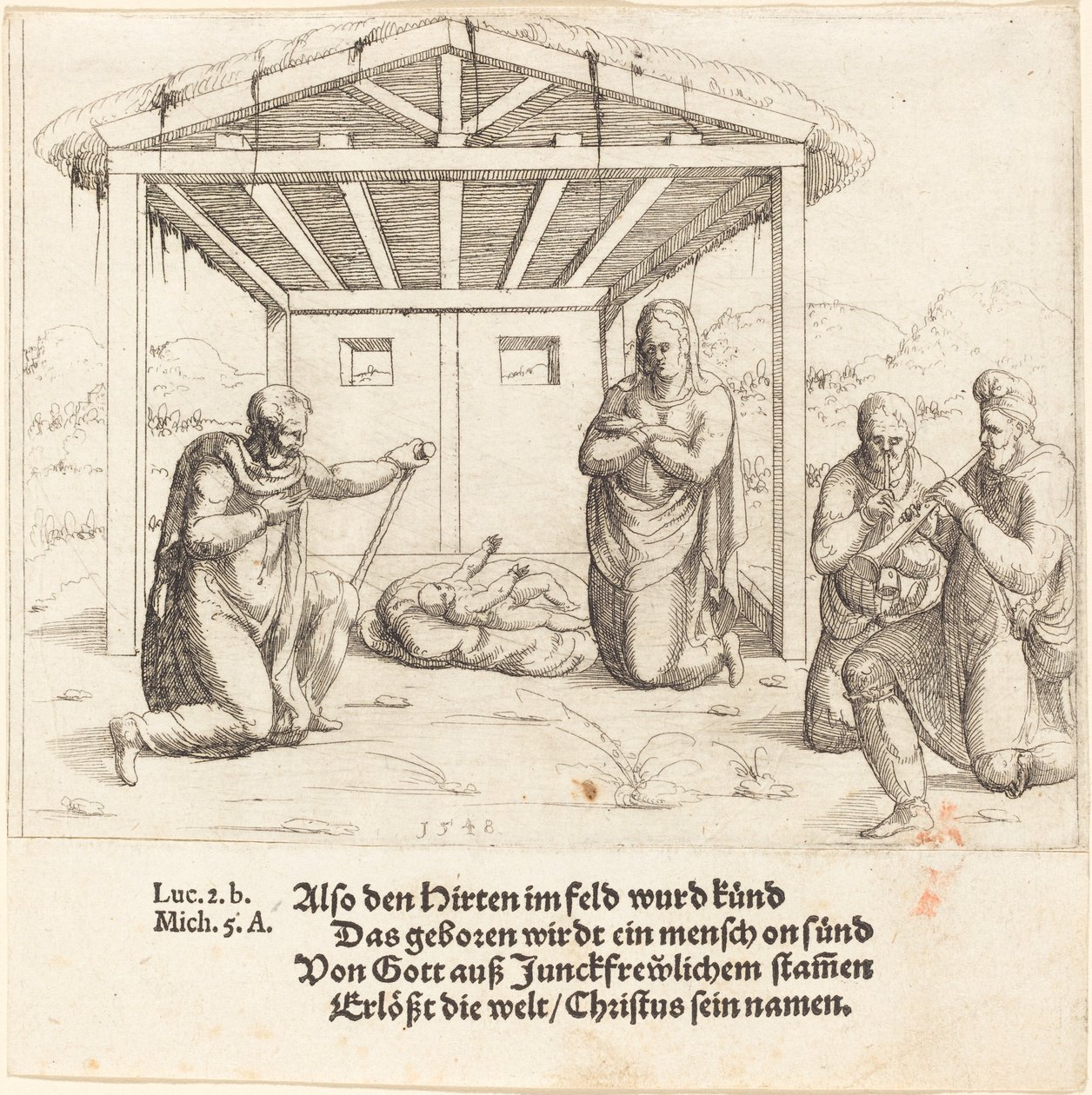 The Adoration of the Shepherds by Augustin Hirschvogel