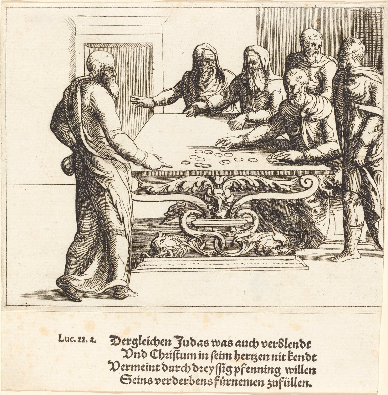 The Payment of Judas by Augustin Hirschvogel
