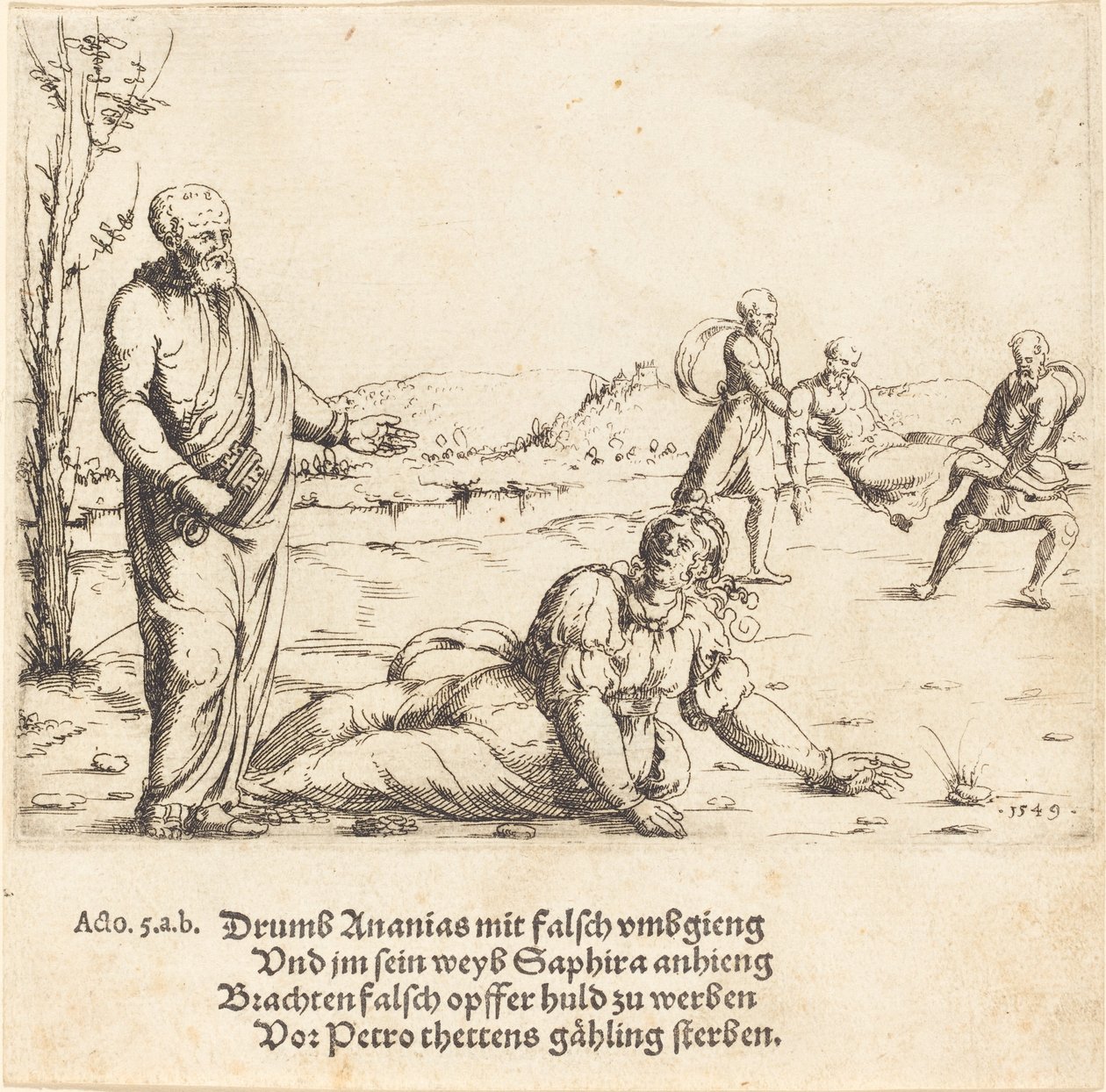 The Punishment of Ananias and Sapphira by Augustin Hirschvogel