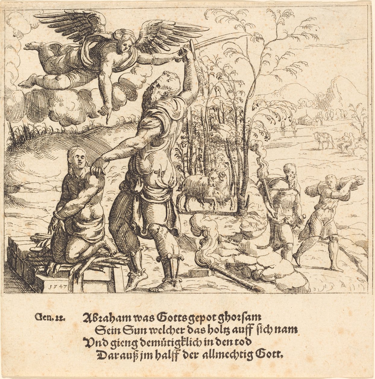 The Sacrifice of Isaac by Augustin Hirschvogel