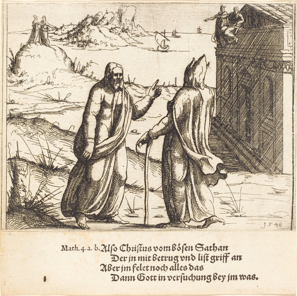 The Temptation of Christ by Augustin Hirschvogel