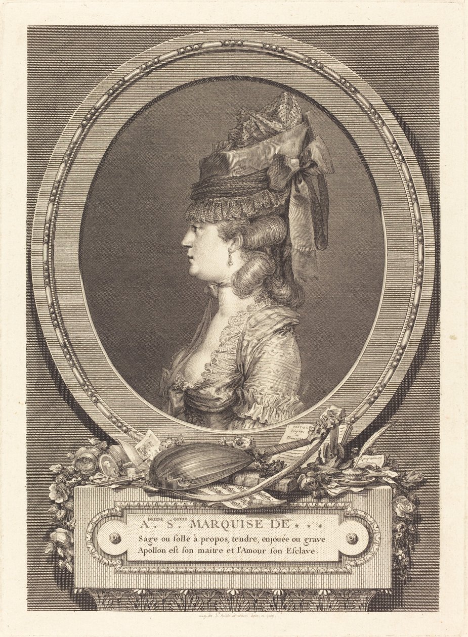 Adrienne Sophie Marquise de *** by Augustin de Saint Aubin