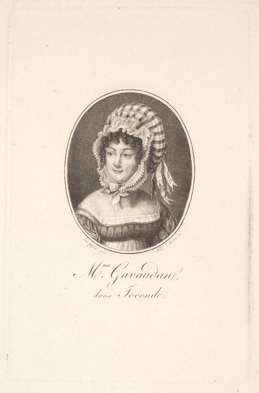 Portrait of Madame Gavaudan by Augustin de Saint Aubin