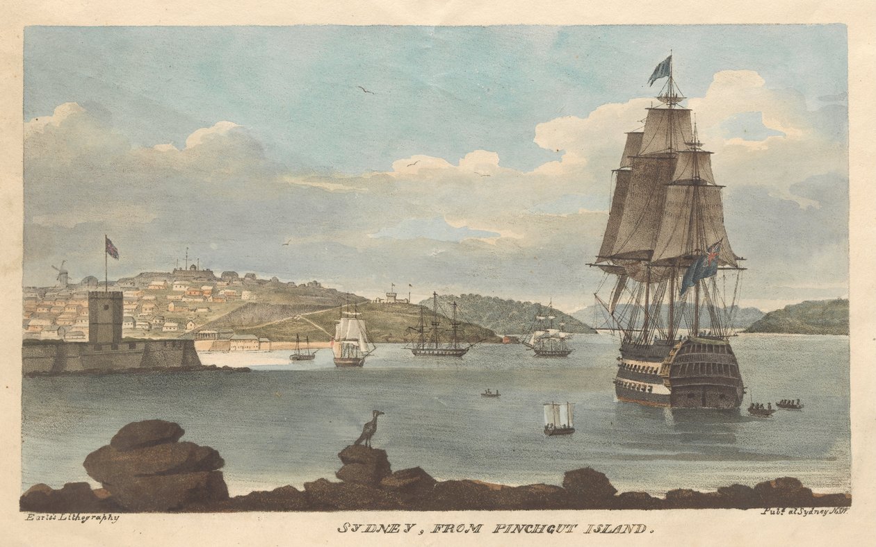Sydney from Pinchgut Island by Augustus Earle