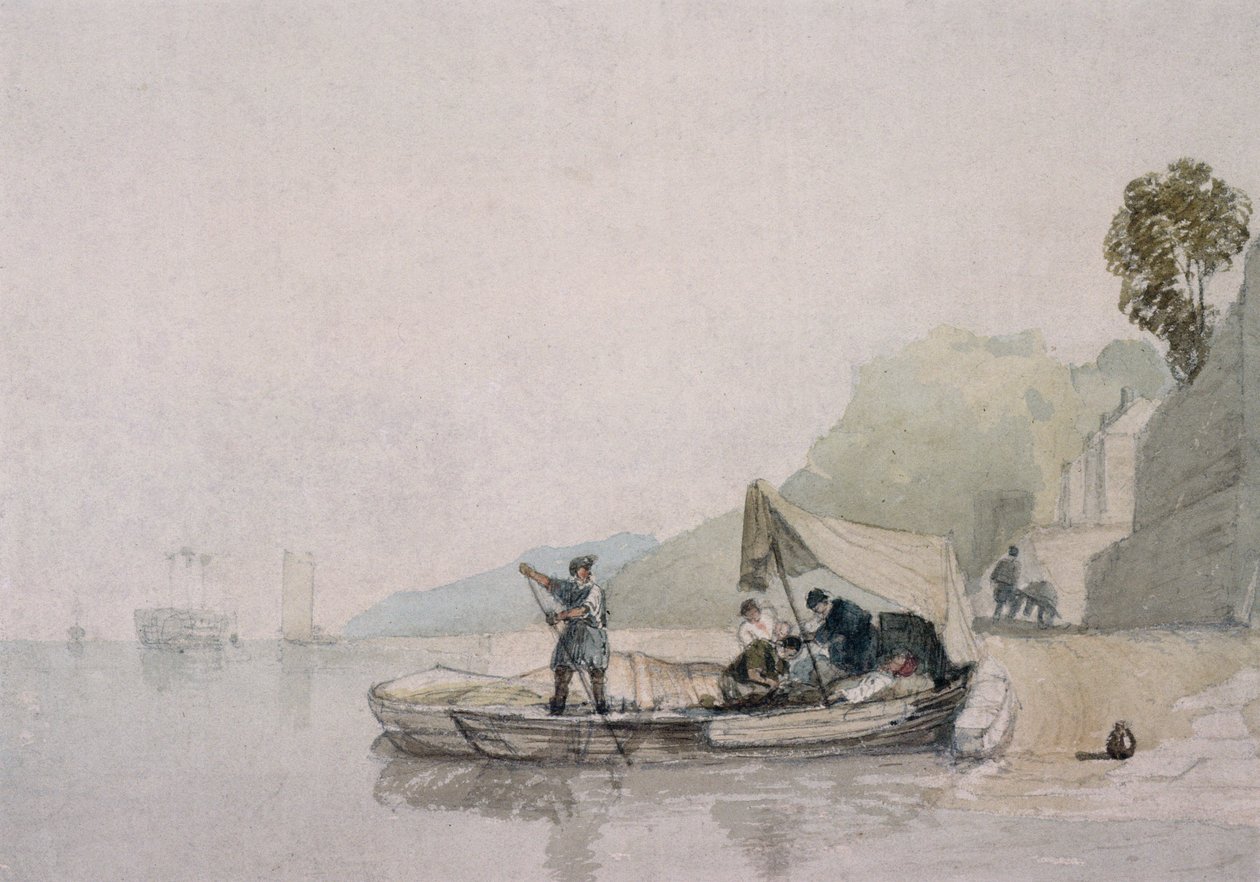Coast Scene with Boats and Figures by Augustus Wall Callcott