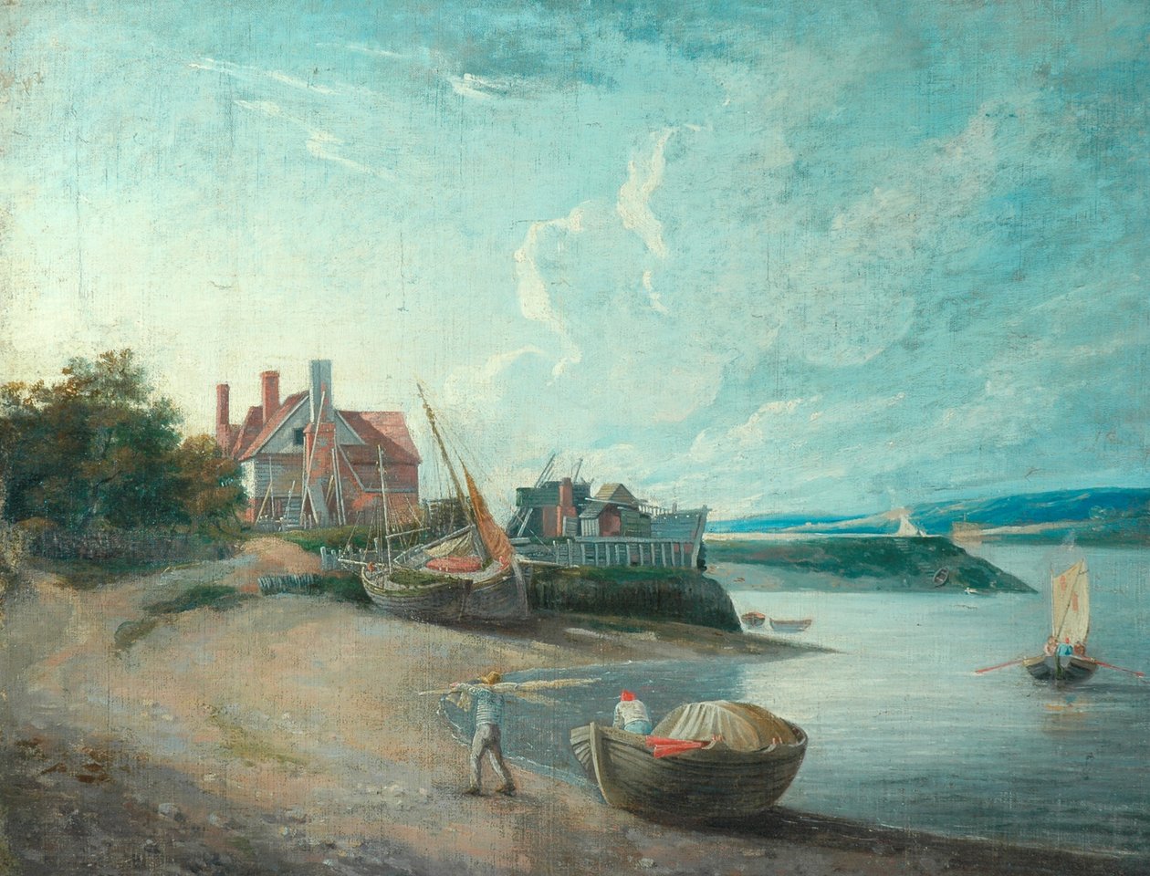 River Scene with Boats by Augustus Wall Callcott