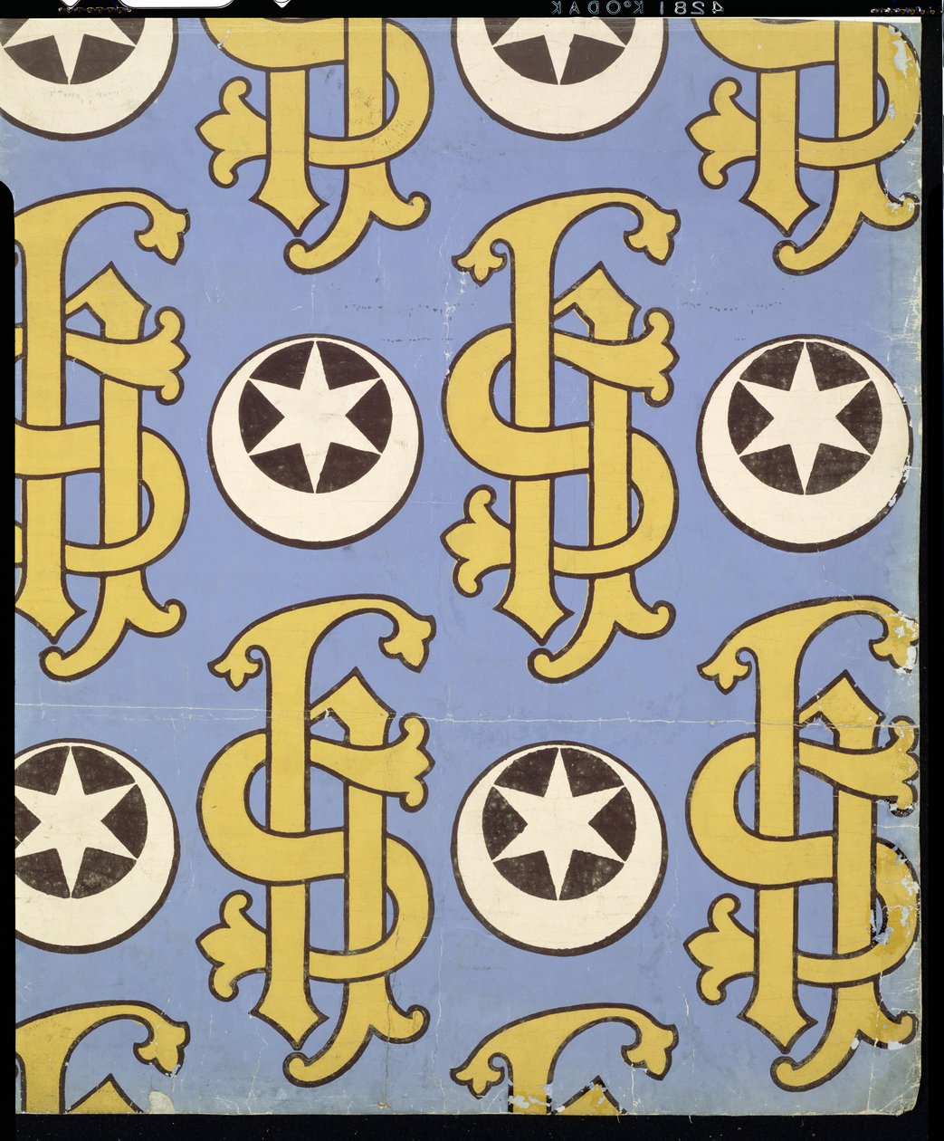 Star and Clef Ecclesiastical Wallpaper Design by Augustus Welby Northmore Pugin