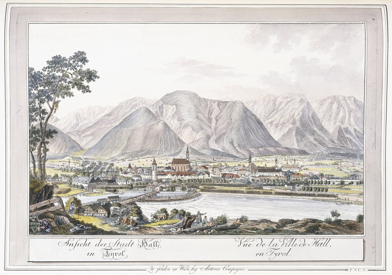 View of Hall in Tirol by Austrian School