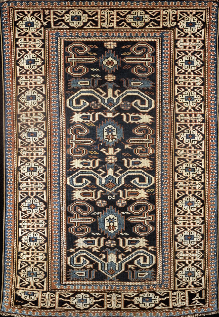 Close-up of a Prepedil rug by Azerbaijani School