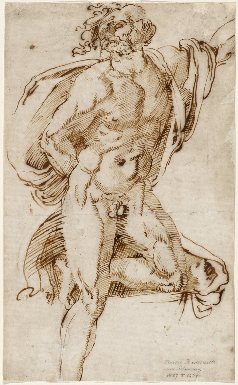 Male Nude Who Leans on One Knee in a Contrapposto Pose by Baccio Bandinelli