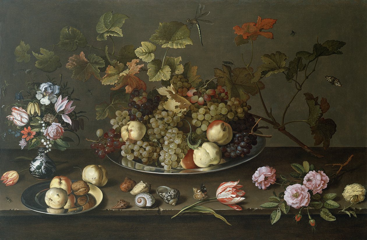 Still Life of Fruit, Flowers and Shells by Balthasar van der Ast