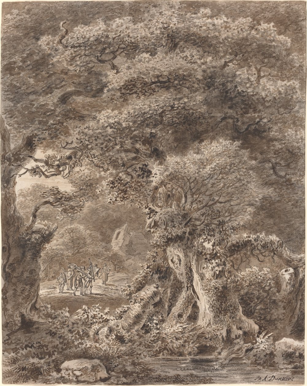 Musicians Traveling through a Forest by Balthasar Anton Dunker