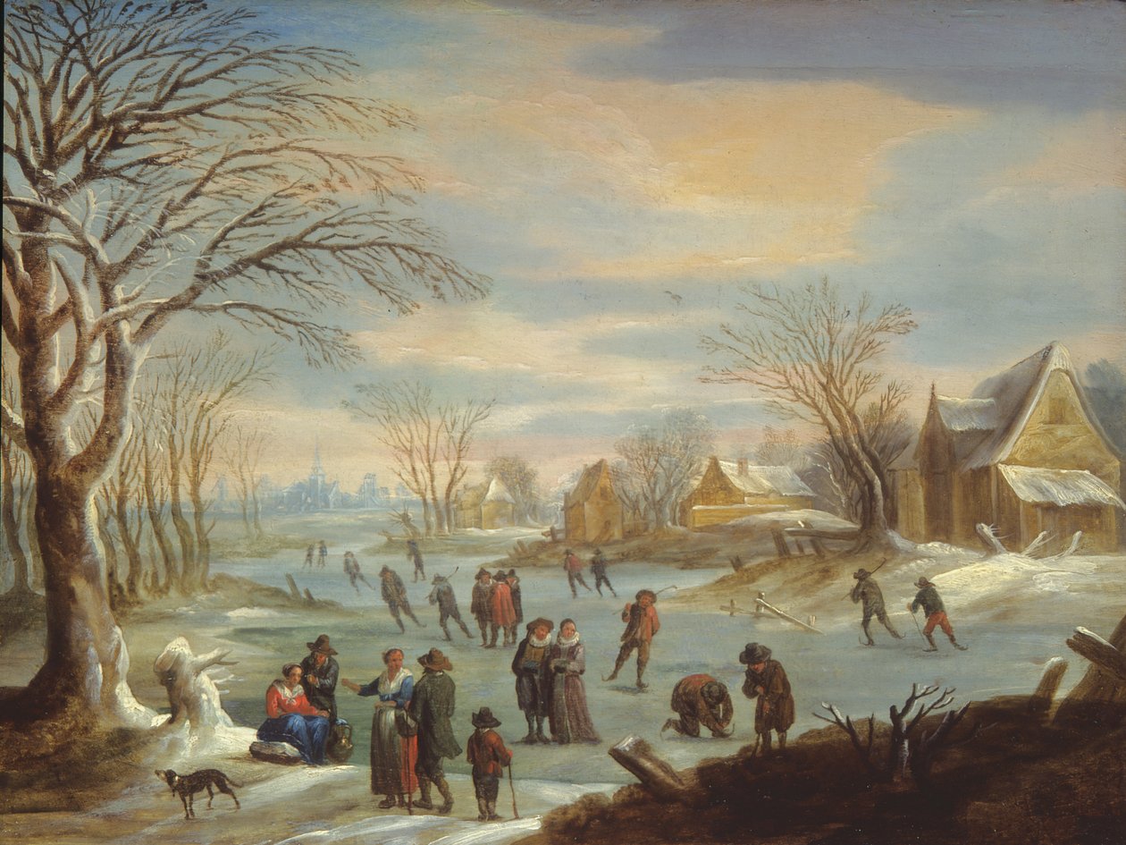 Winter Landscape with Skaters by Balthasar Beschey