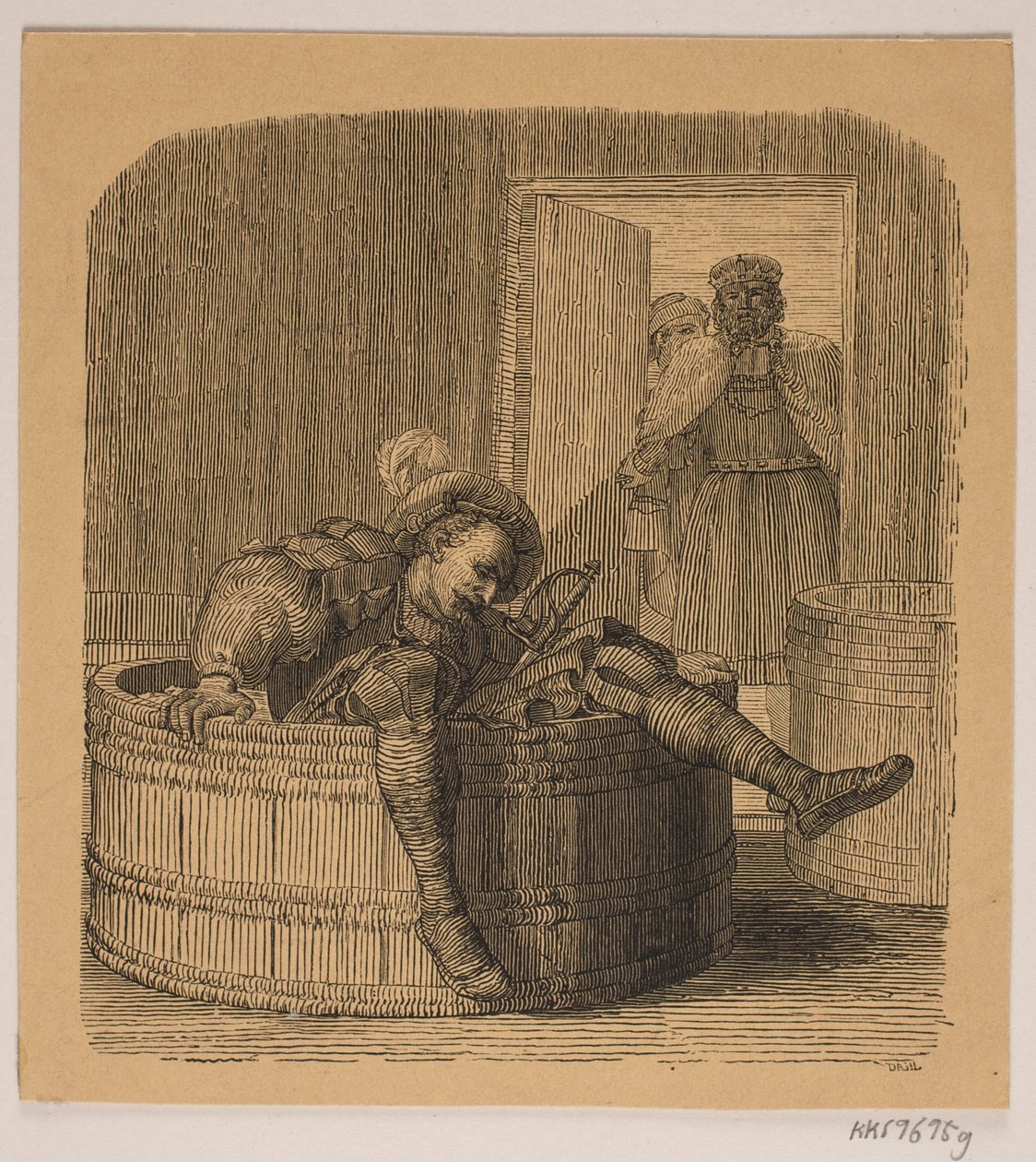 A Knight in a Wine Barrel by Balzer Dahl