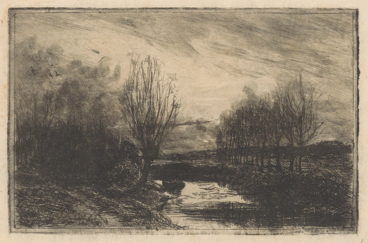 Ditch with Pollard Willows by Barbara Elisabeth van Houten
