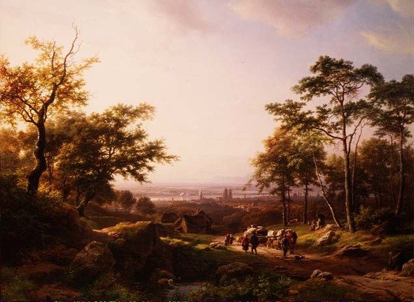 A Rhine Landscape by Barend Cornelis Koekkoek
