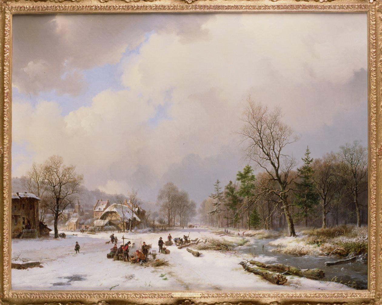 Winter Scene by Barend Cornelis Koekkoek