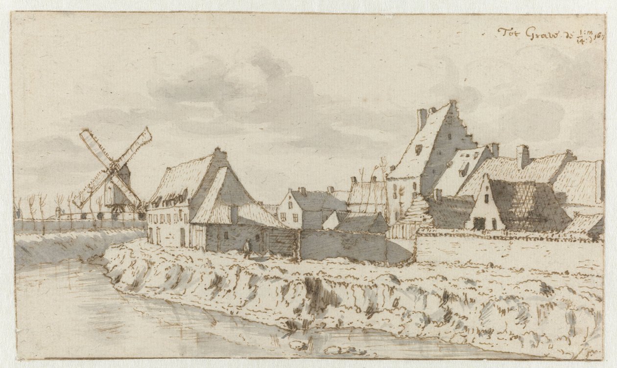 View of Grave, North Brabant by Barend Klotz (attributed to)