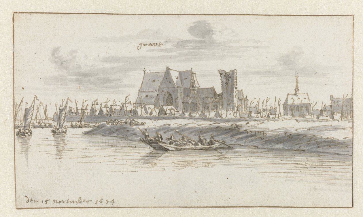 View of Grave, North Brabant by Barend Klotz (attributed to)