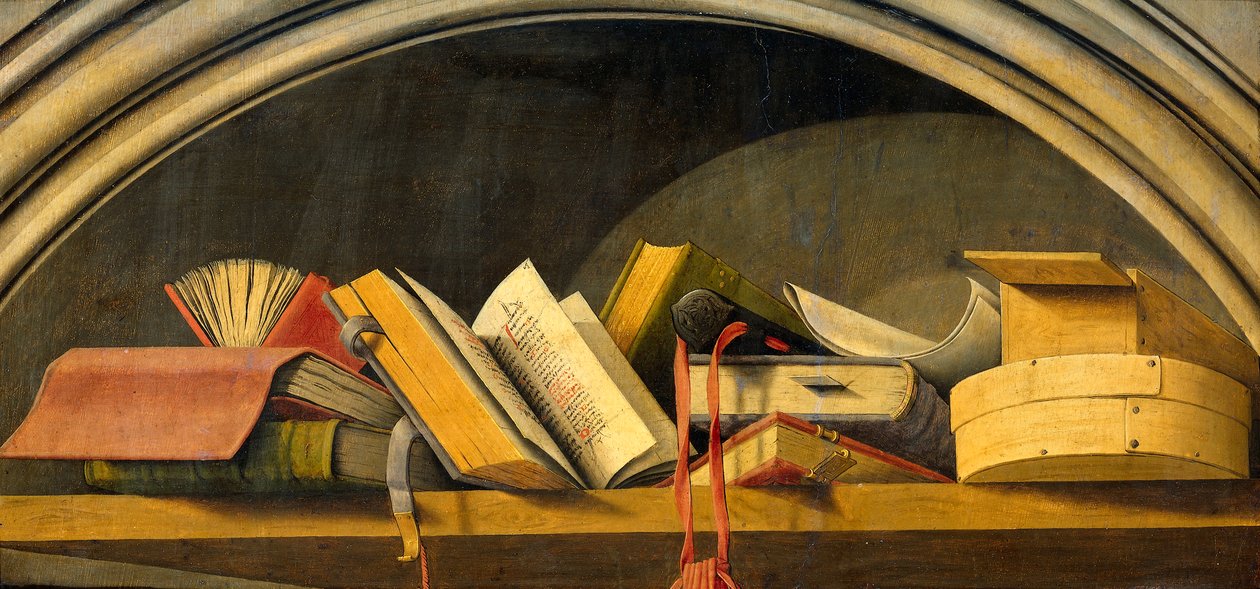 Still Life with Books in a Niche by Barthelemy d