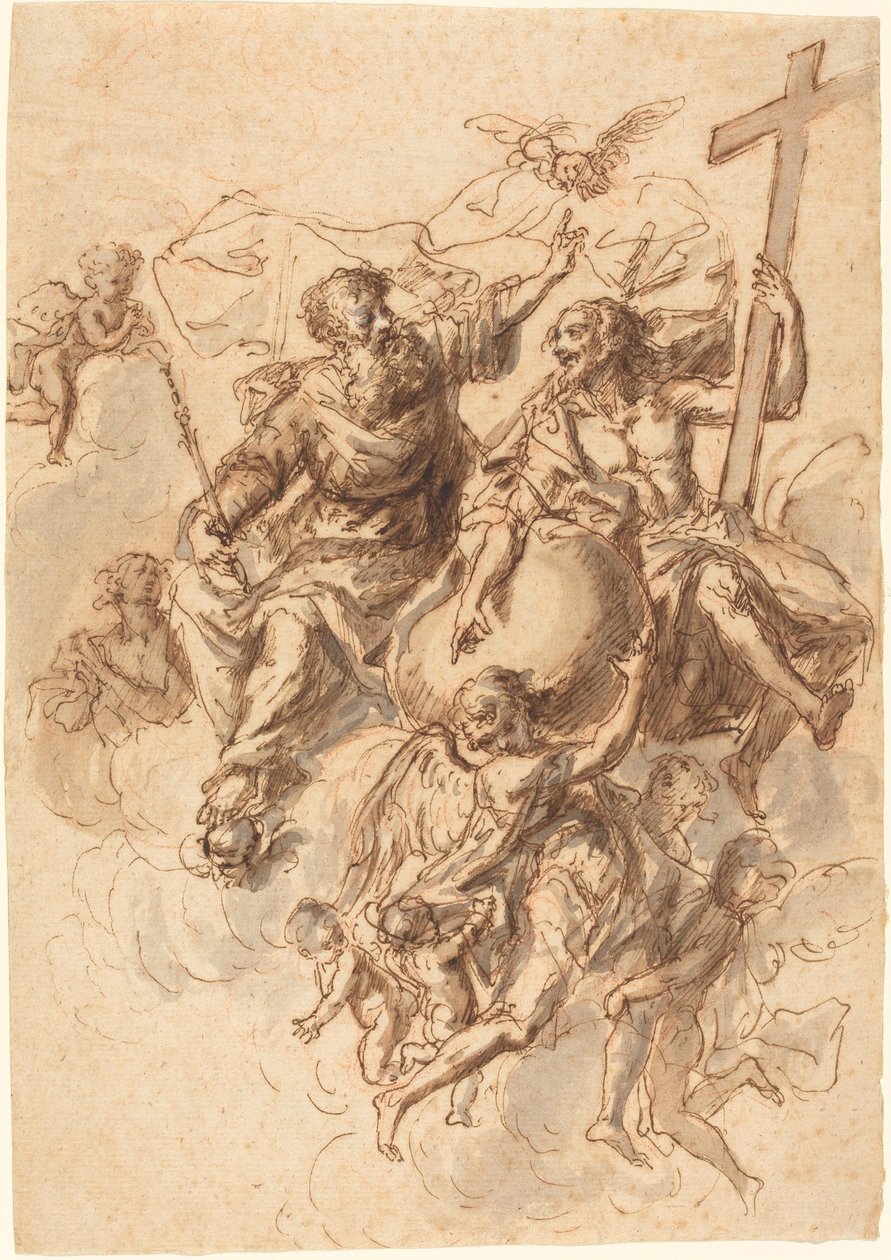 The Trinity Surrounded by Angels by Bartholomäus Ignaz Weiss