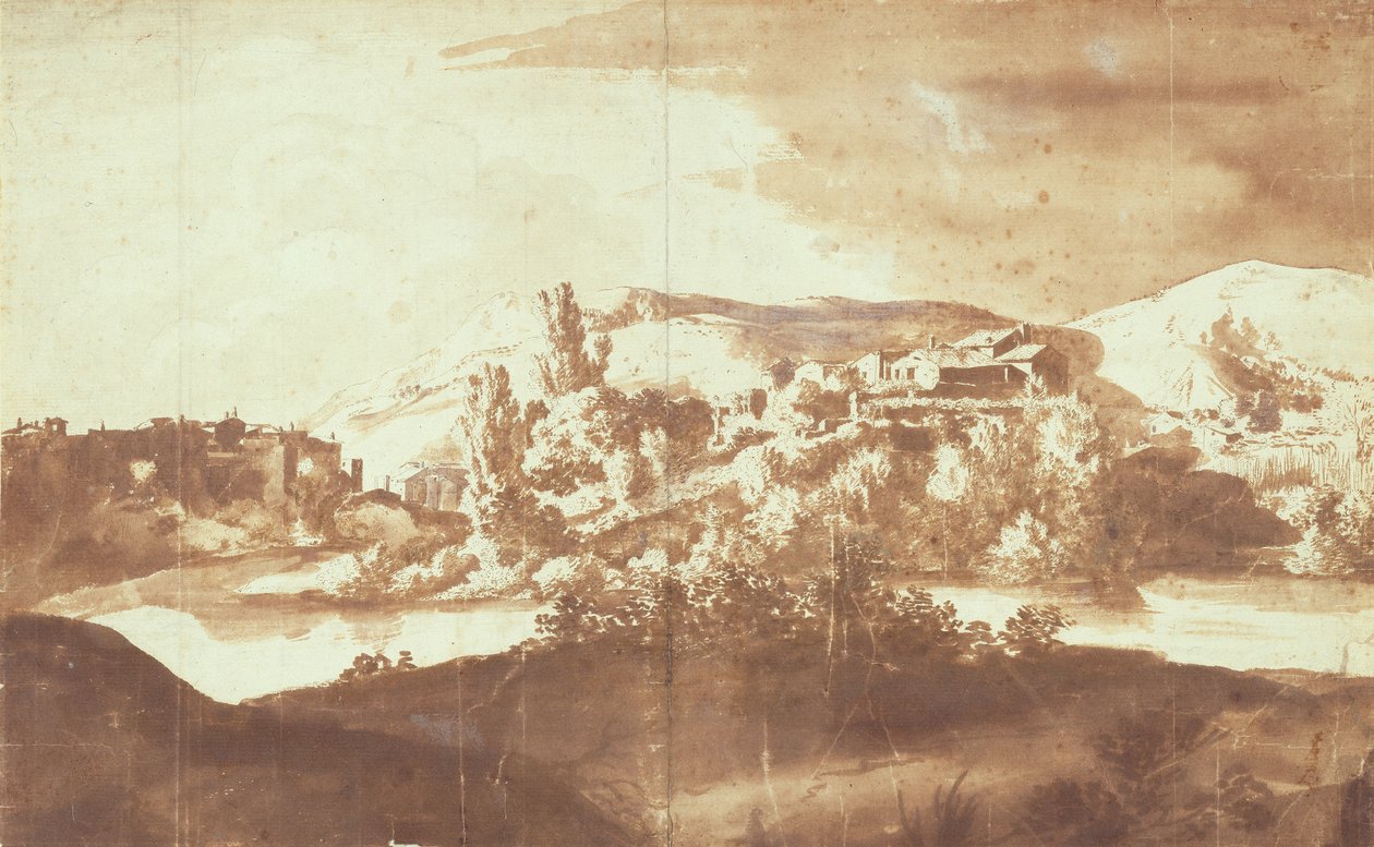 Italian Village on a River, c.1627 by Bartholomeus Breenbergh