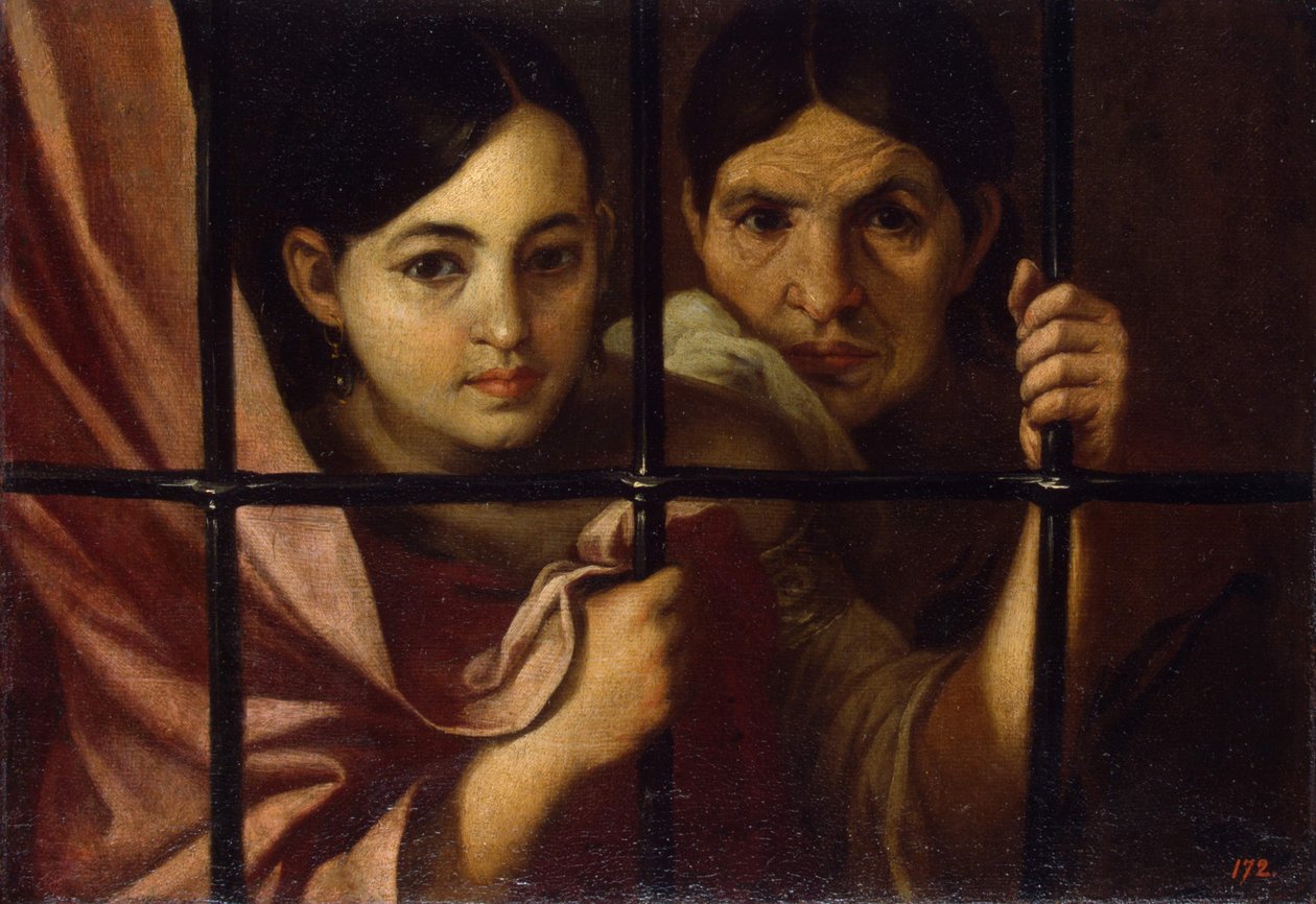 Two Women Behind a Grille by Bartolomé Esteban Murillo