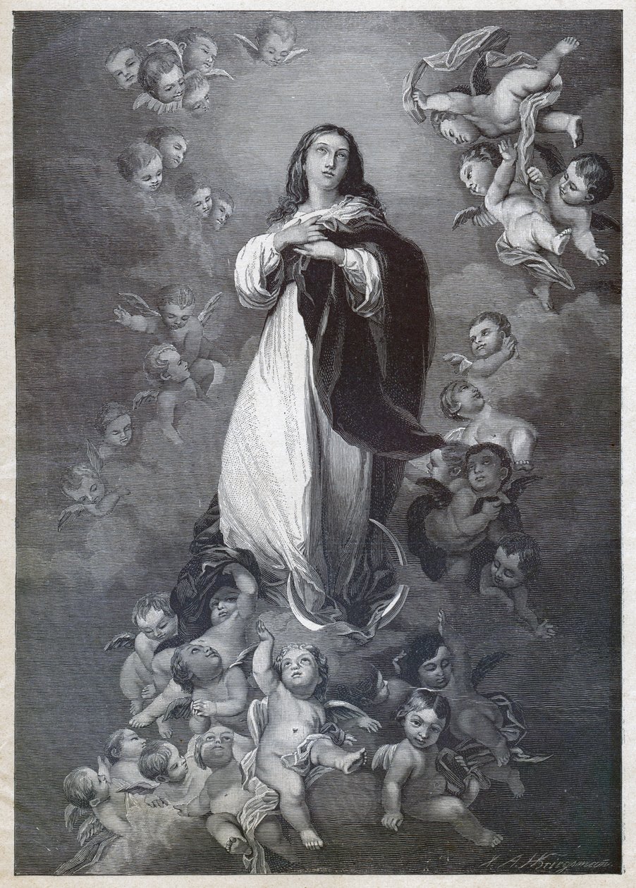 Immaculate Conception (engraving) by Bartolome Esteban (after) Murillo