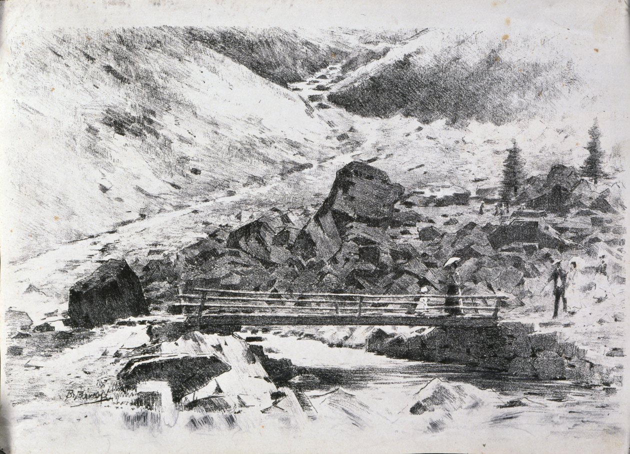 Bridge over a Mountain Stream by Bartolomeo Bezzi