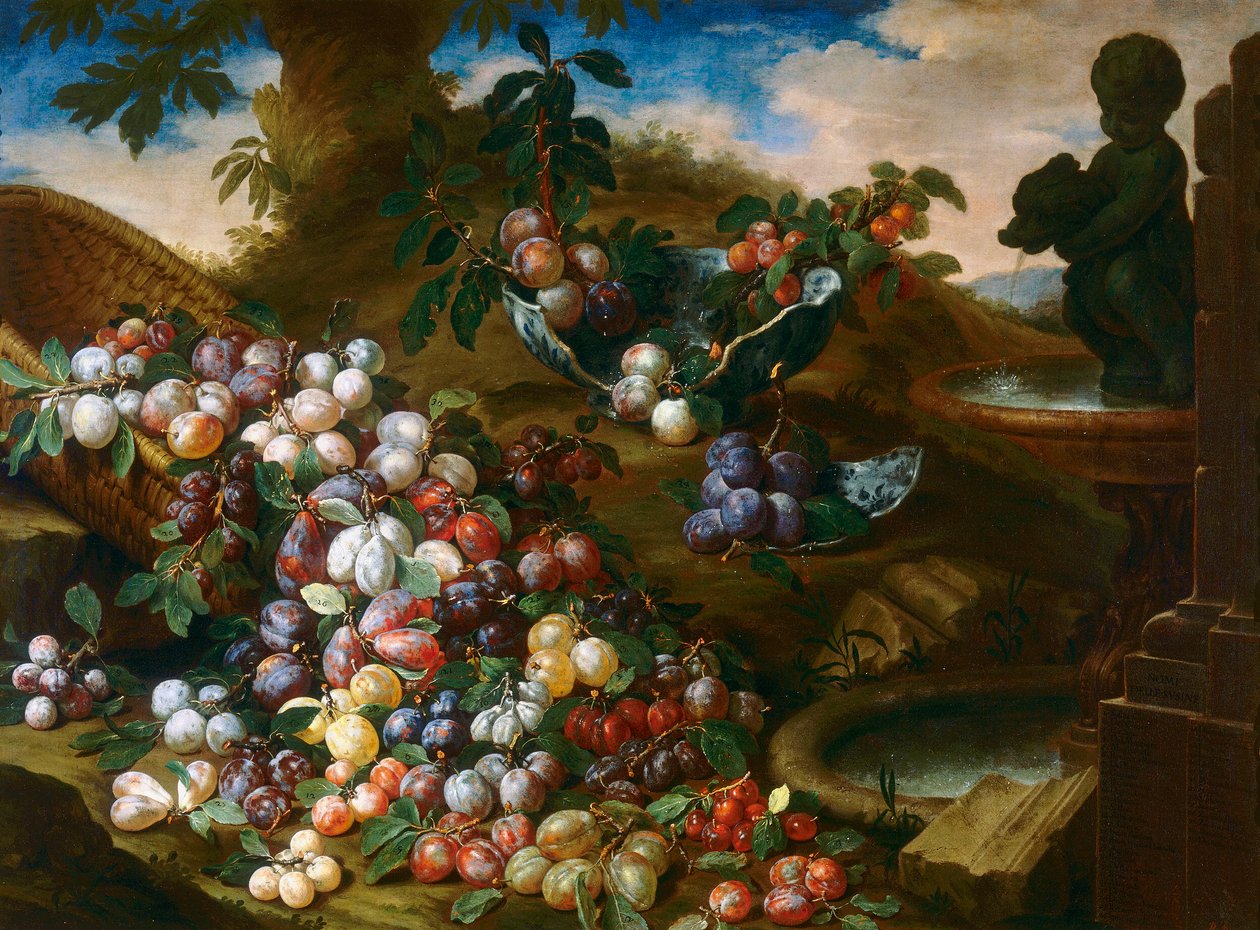 Plums by Bartolomeo Bimbi