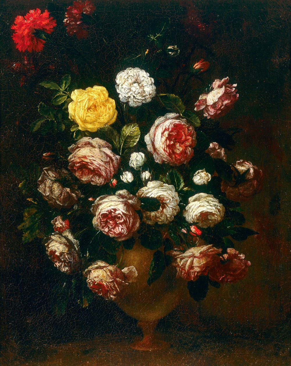 Vase of Roses by Bartolomeo Bimbi