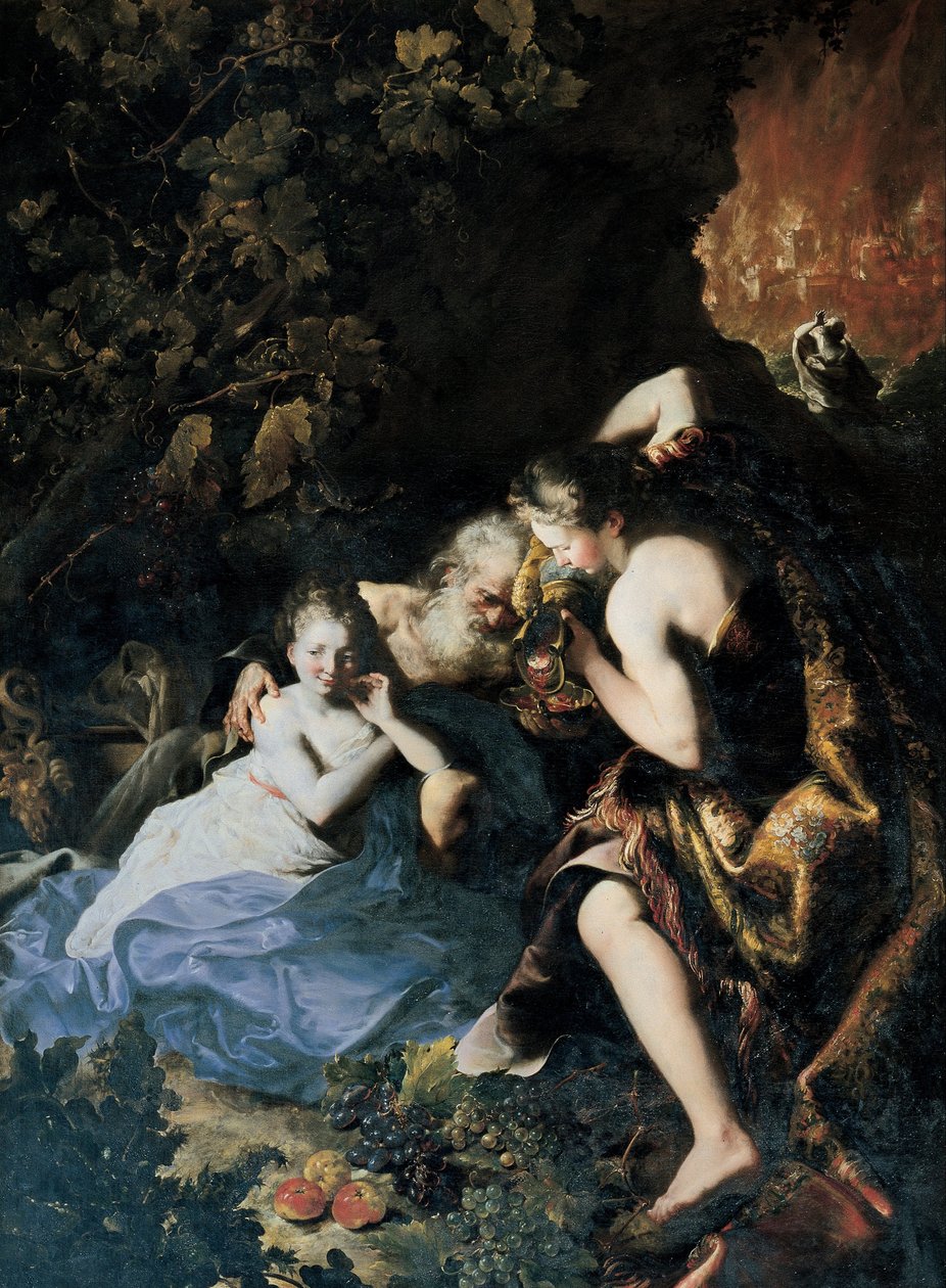 Lot Inebriated by His Daughters by Bartolomeo Guidobono