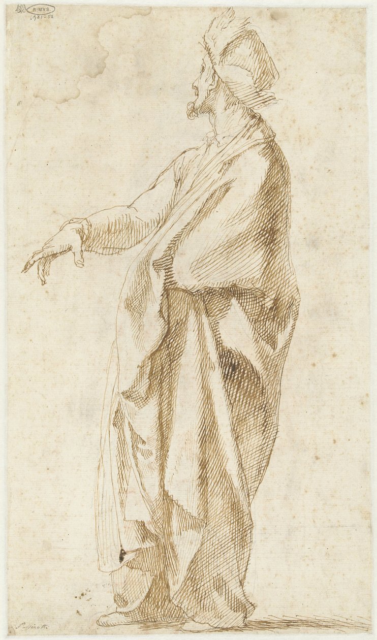 Draped Model, with One Hand Outstretched by Bartolomeo Passarotti