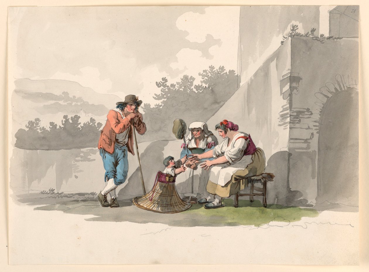 A Peasant Family in the Campagna by Bartolomeo Pinelli