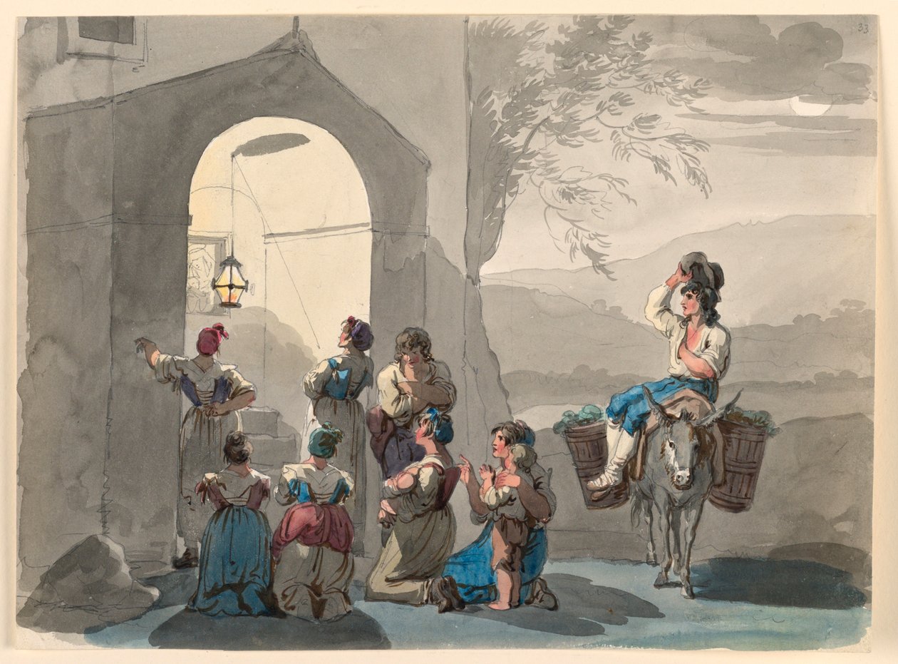 Ave Maria at Tivoli by Bartolomeo Pinelli