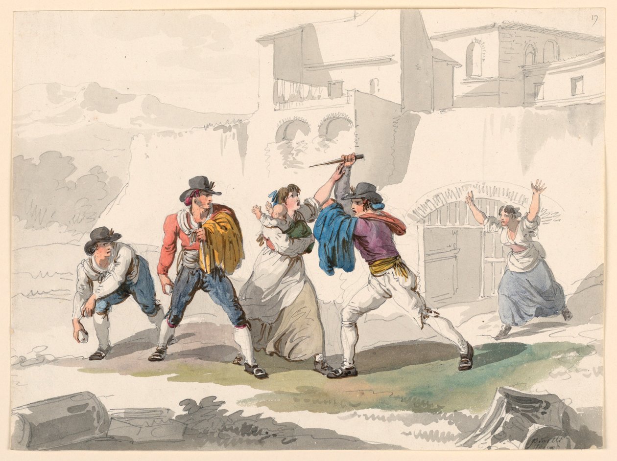 A Domestic Dispute in Tivoli, 1807-08 by Bartolomeo Pinelli