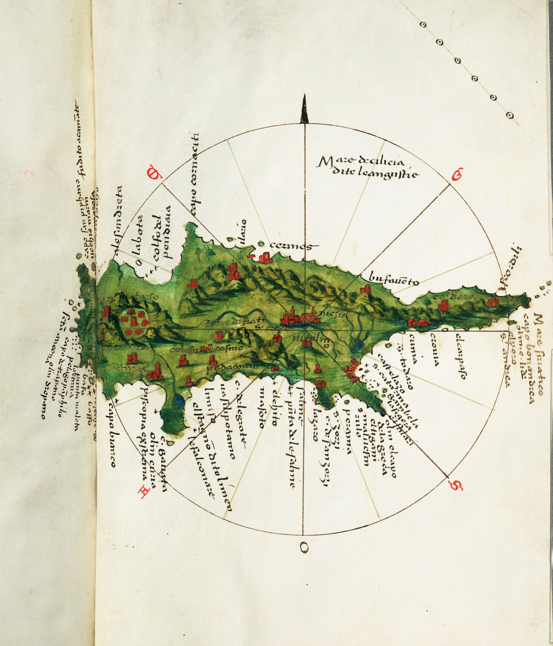 Map of Cyprus by Bartolomeo da li Sonetti