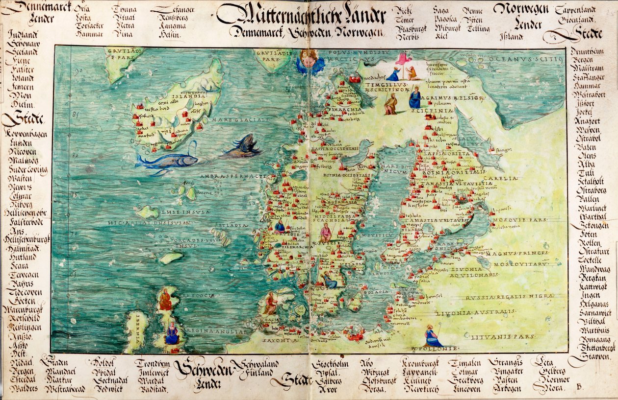 Map of Scandinavia by Battista Agnese