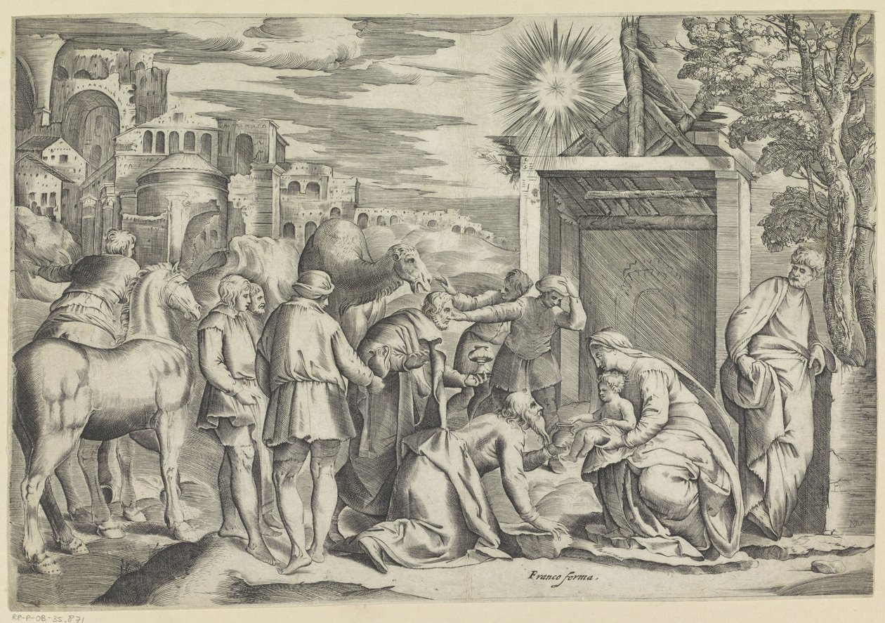 Adoration of the Kings by Battista Franco