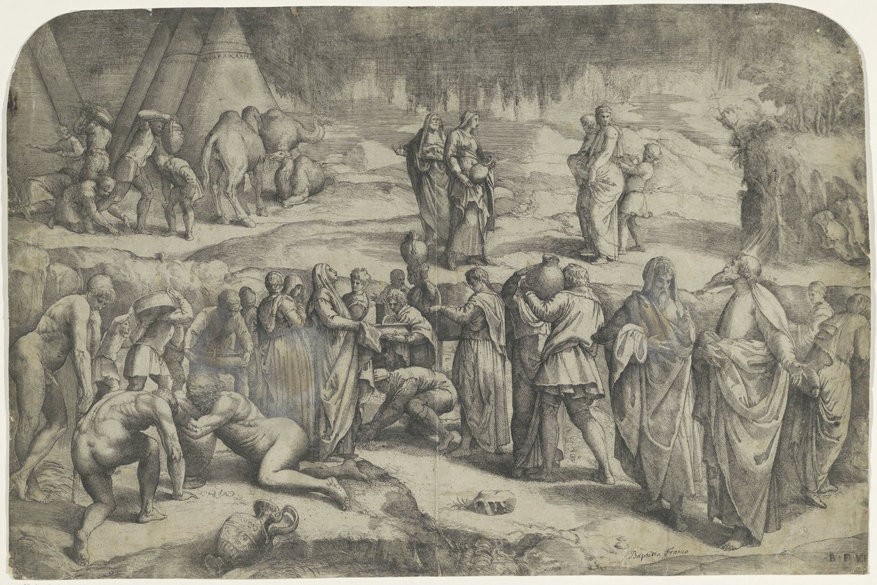 Gathering of the Manna by Battista Franco
