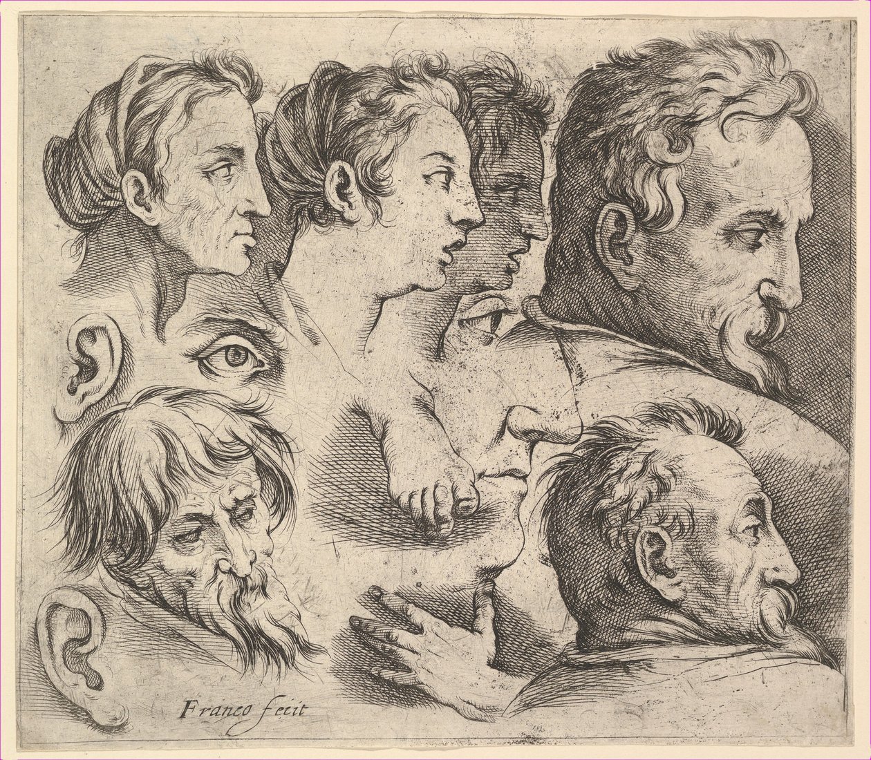 Studies of Heads by Battista Franco Veneziano