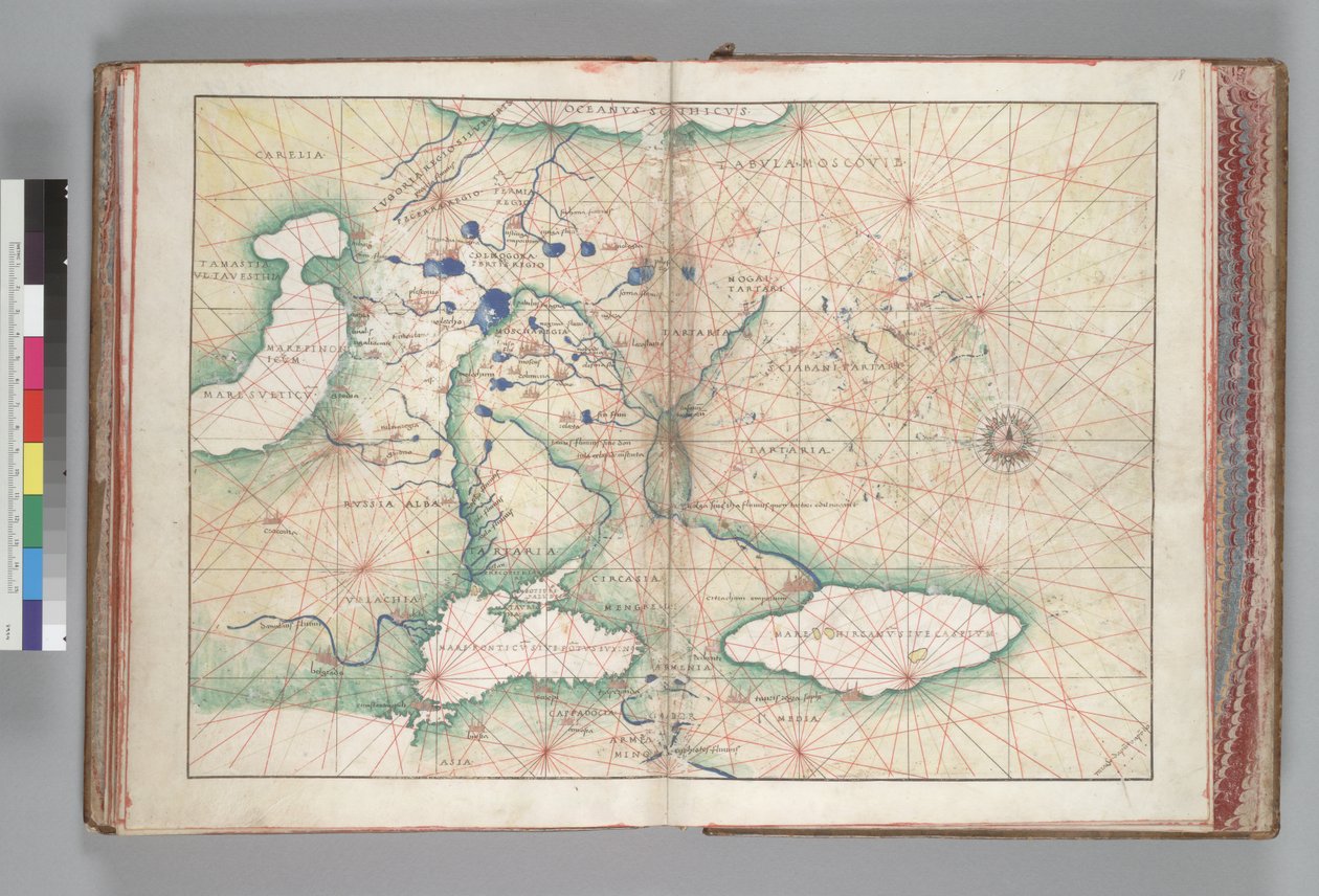 Map of Russia by Battista Giovanni Agnese