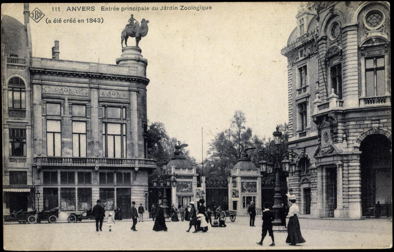 Main Entrance to Antwerp Zoo, c.1911 by Belgian School