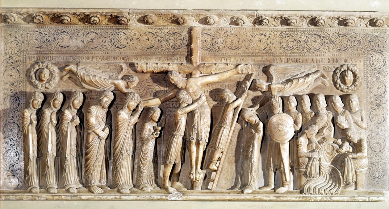 Relief Panel Depicting the Deposition by Benedetto Antelami