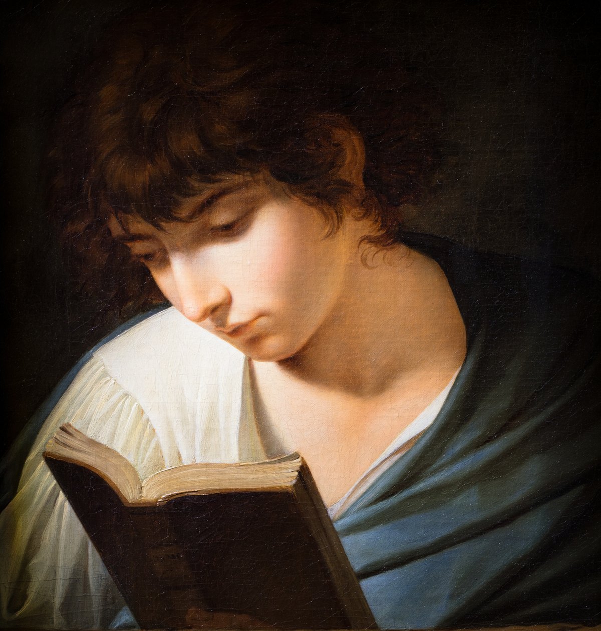Young man reading Homer by Benigne Gagnereaux